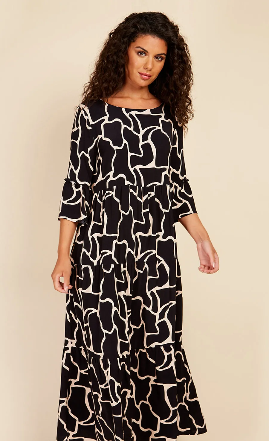 Animal Print Reversible Midaxi Smock Dress
