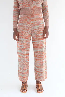 Beklina Cotton Knit Trouser Poppy/Aqua