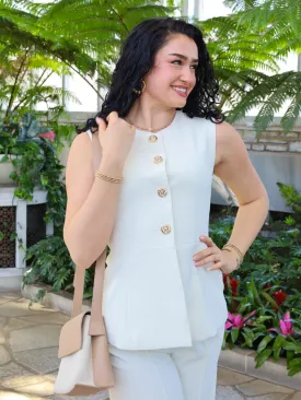 Breezy Venture Button Front Peplum Blouse
