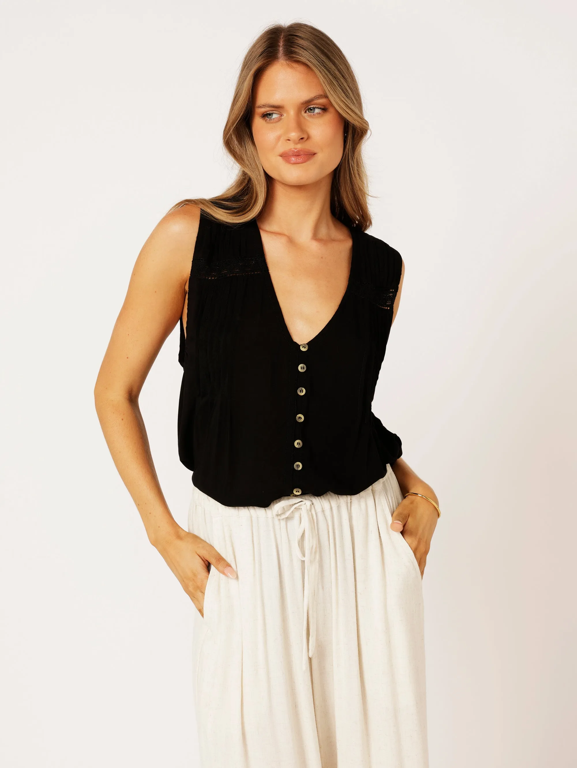 Camilla Top (Sleeveless) | Black