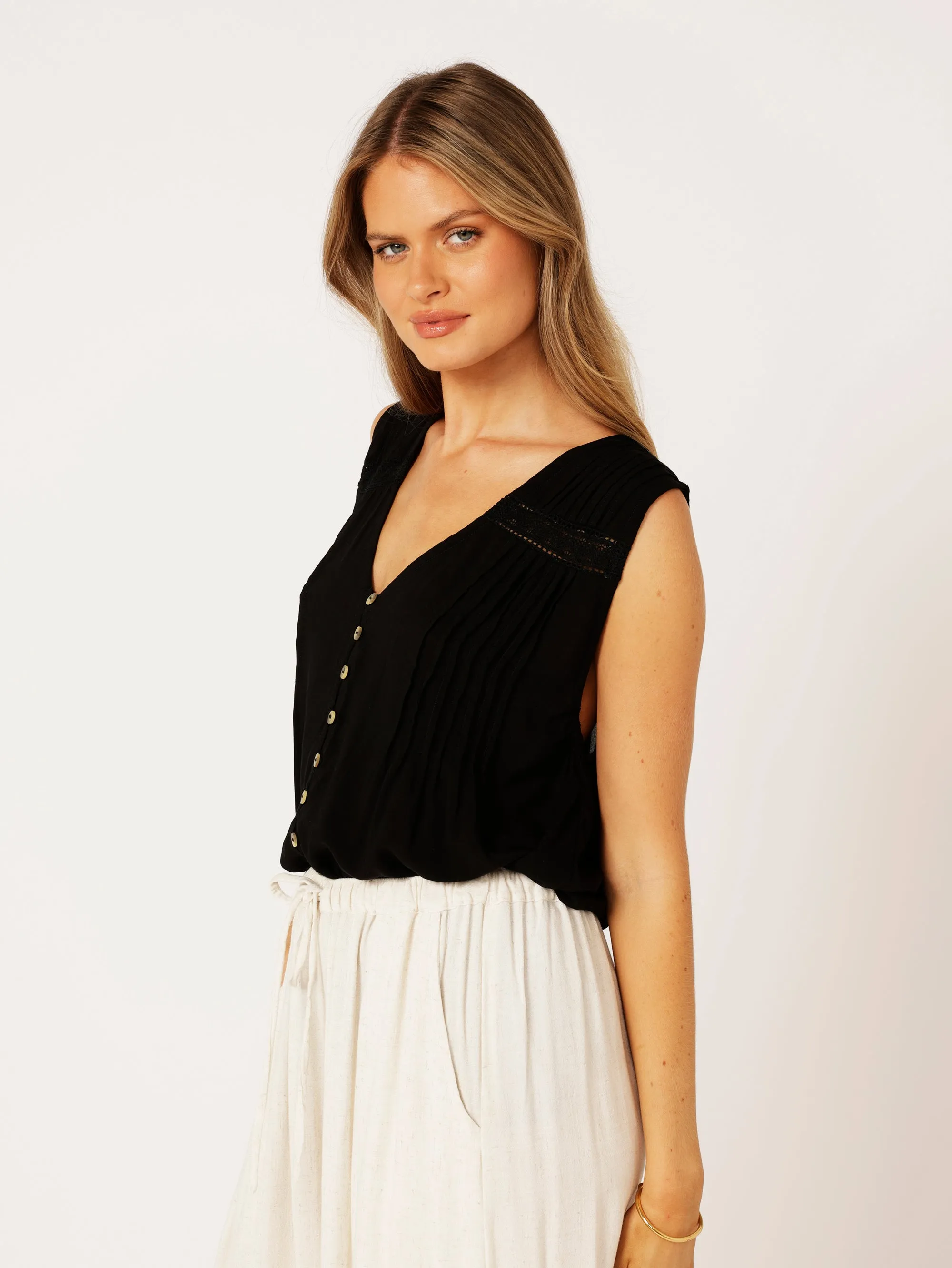 Camilla Top (Sleeveless) | Black