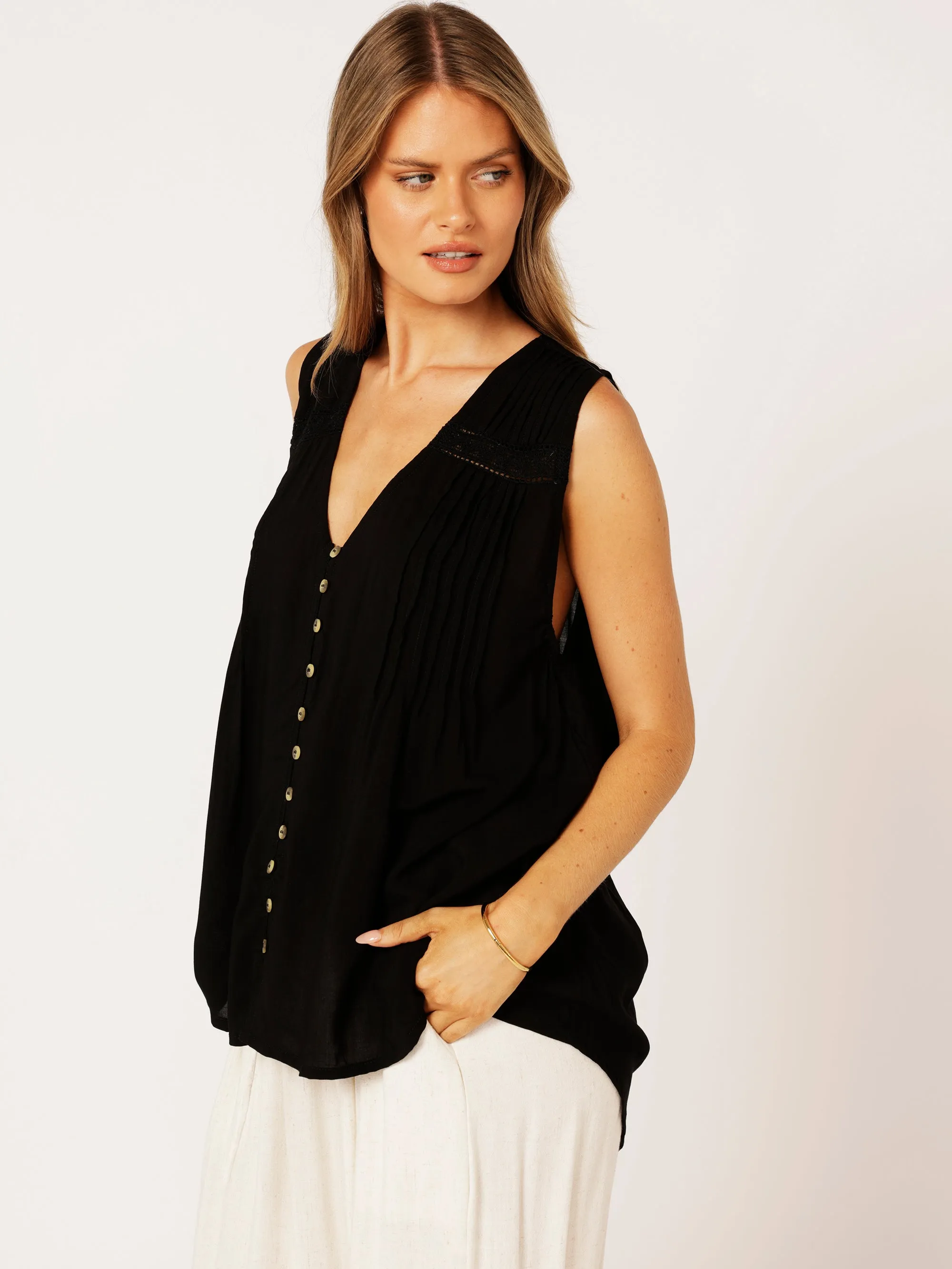 Camilla Top (Sleeveless) | Black