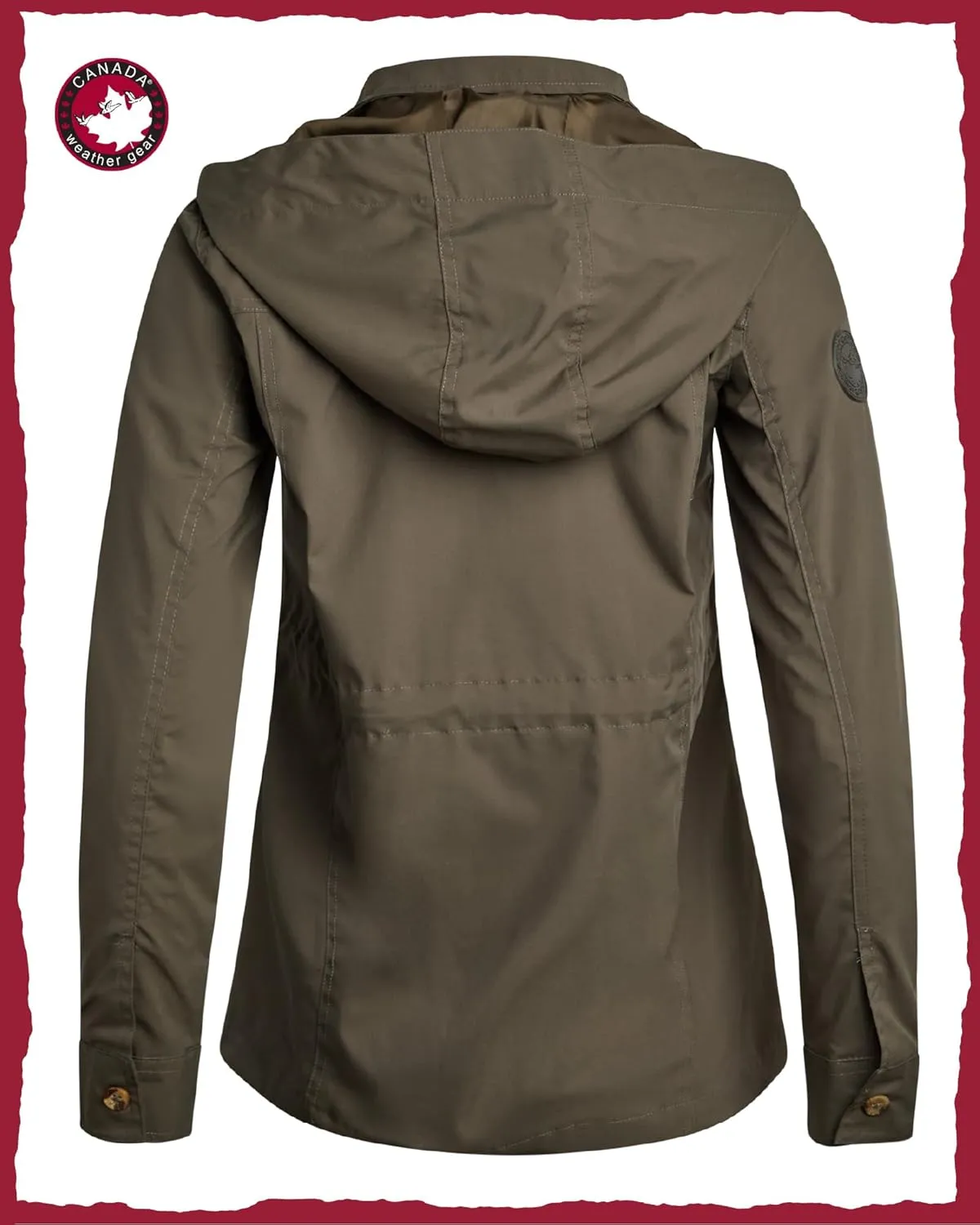 CANADA WEATHER GEAR Womens Utility Jacket - Long Sleeve Zip Up Hooded Safari Military Anorak Jackets for Women (Sizes: S-2XL)