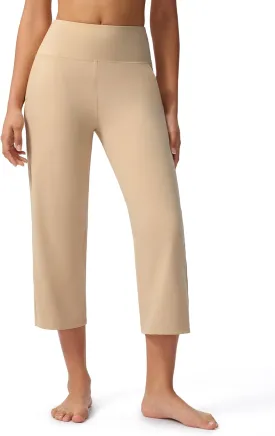 Capri Pants for Women Wide Leg Stretch Yoga Cropped Pants with Pockets Loose High Waist Casual Summer 22"