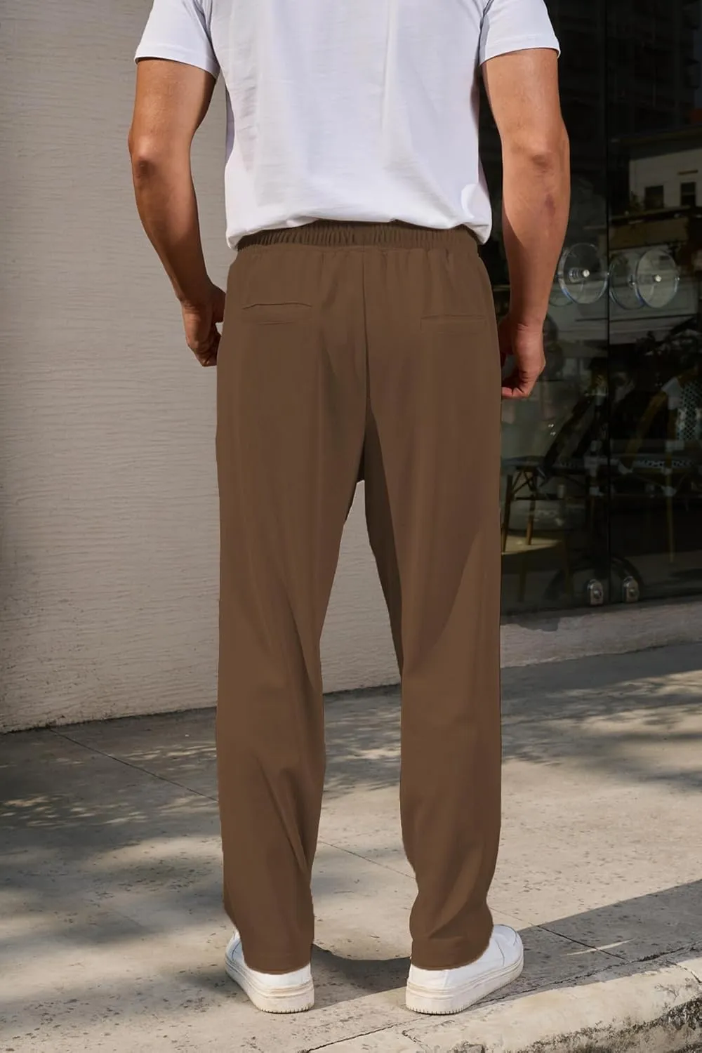 COOFANDY Men's Casual Pants Waffle Knit Yoga Pants Lightweight Sweatpants Open Bottom Lounge Trousers