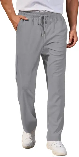 COOFANDY Men's Casual Pants Waffle Knit Yoga Pants Lightweight Sweatpants Open Bottom Lounge Trousers