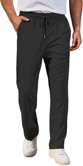 COOFANDY Men's Casual Pants Waffle Knit Yoga Pants Lightweight Sweatpants Open Bottom Lounge Trousers