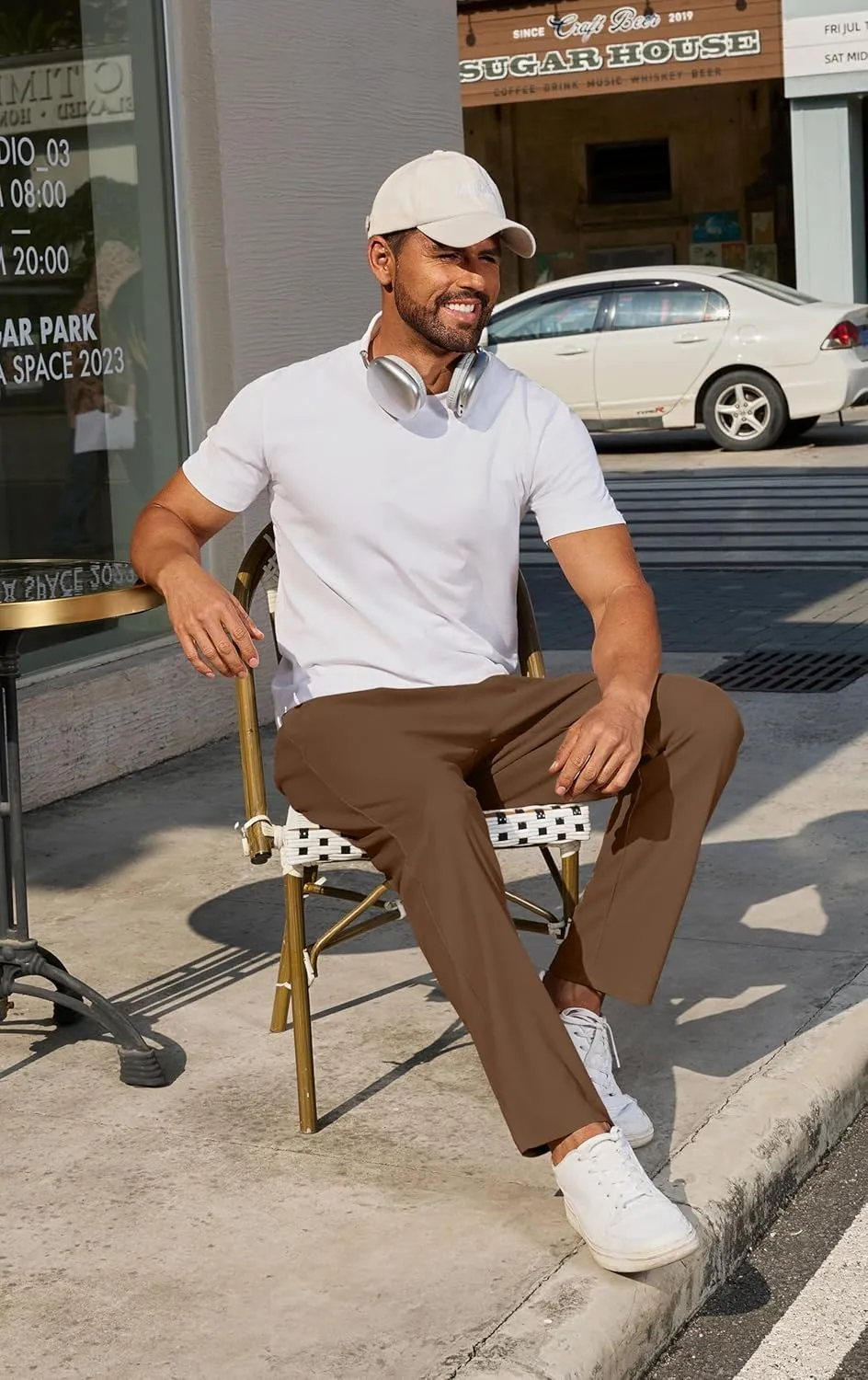COOFANDY Men's Casual Pants Waffle Knit Yoga Pants Lightweight Sweatpants Open Bottom Lounge Trousers