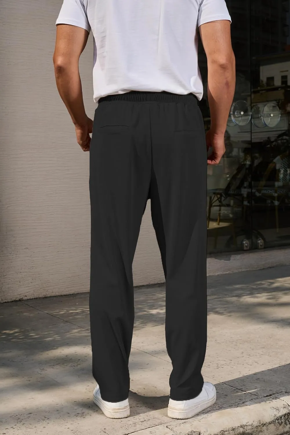 COOFANDY Men's Casual Pants Waffle Knit Yoga Pants Lightweight Sweatpants Open Bottom Lounge Trousers