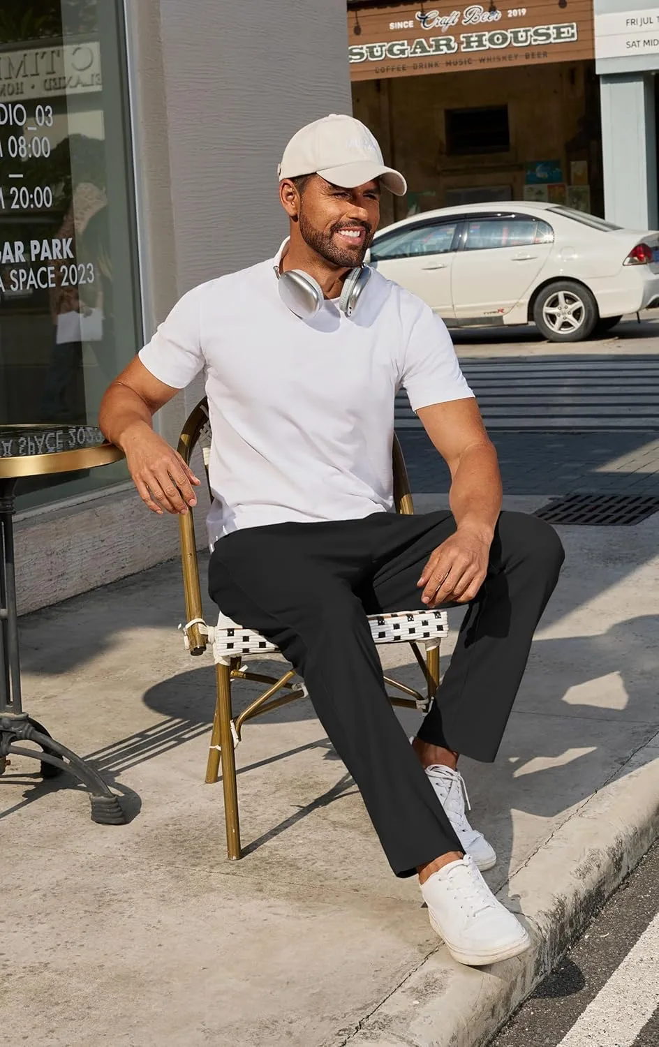 COOFANDY Men's Casual Pants Waffle Knit Yoga Pants Lightweight Sweatpants Open Bottom Lounge Trousers