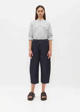 Cropped Balloon Trousers — Indigo