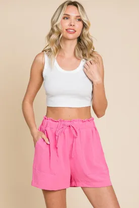 Culture Code High Waist Paper bag Shorts