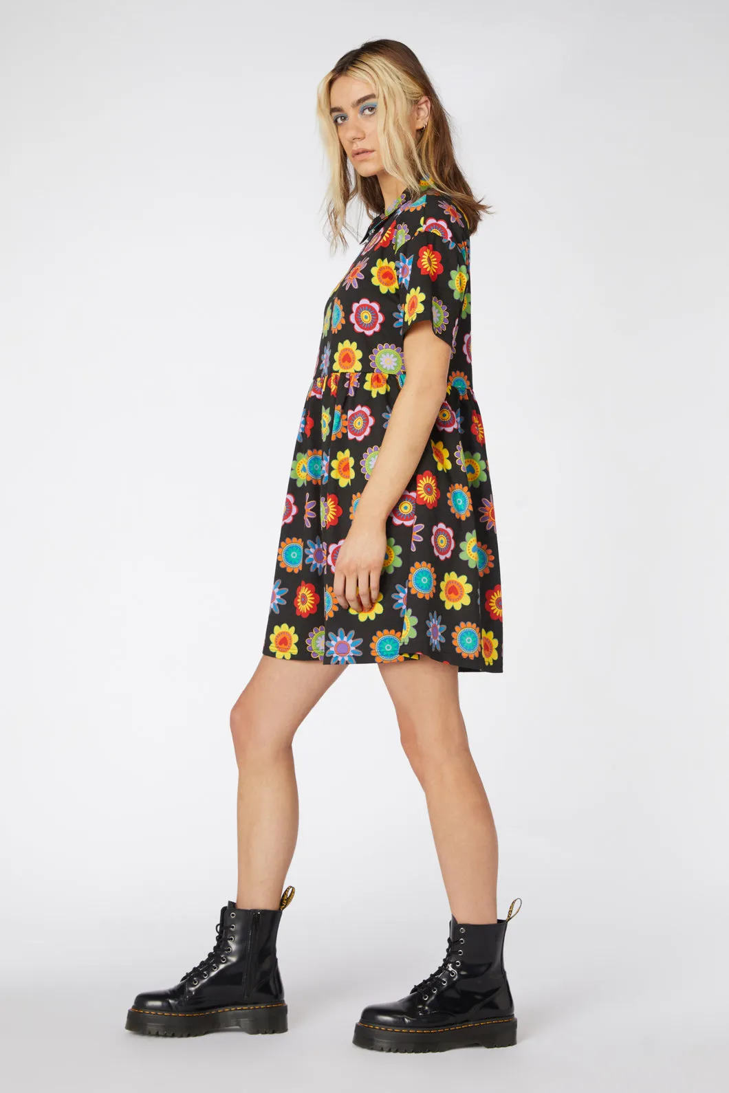 Daisy Jersey Smock Dress