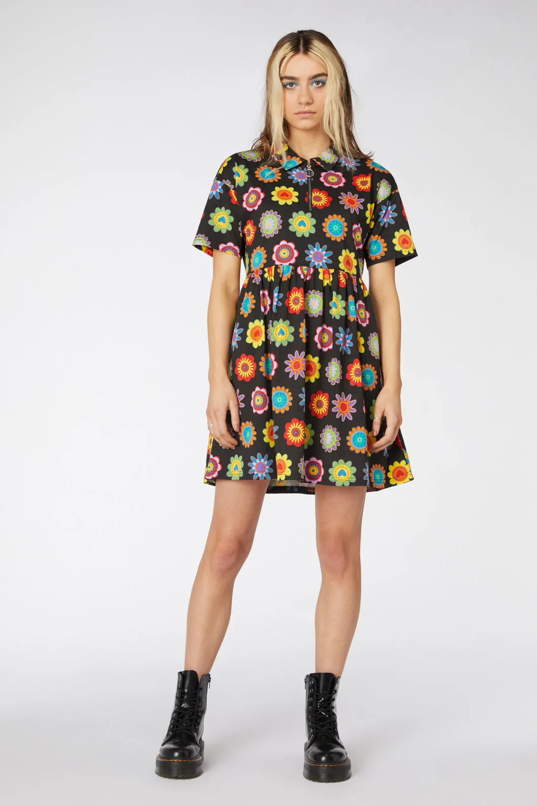 Daisy Jersey Smock Dress