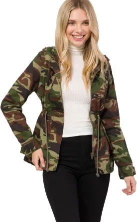 Design by Olivia Women's Military Anorak Safari Hoodie Jacket