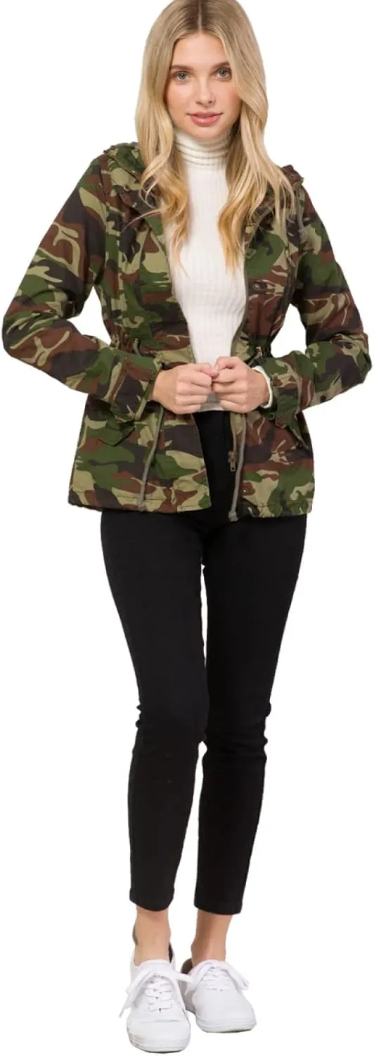 Design by Olivia Women's Military Anorak Safari Hoodie Jacket