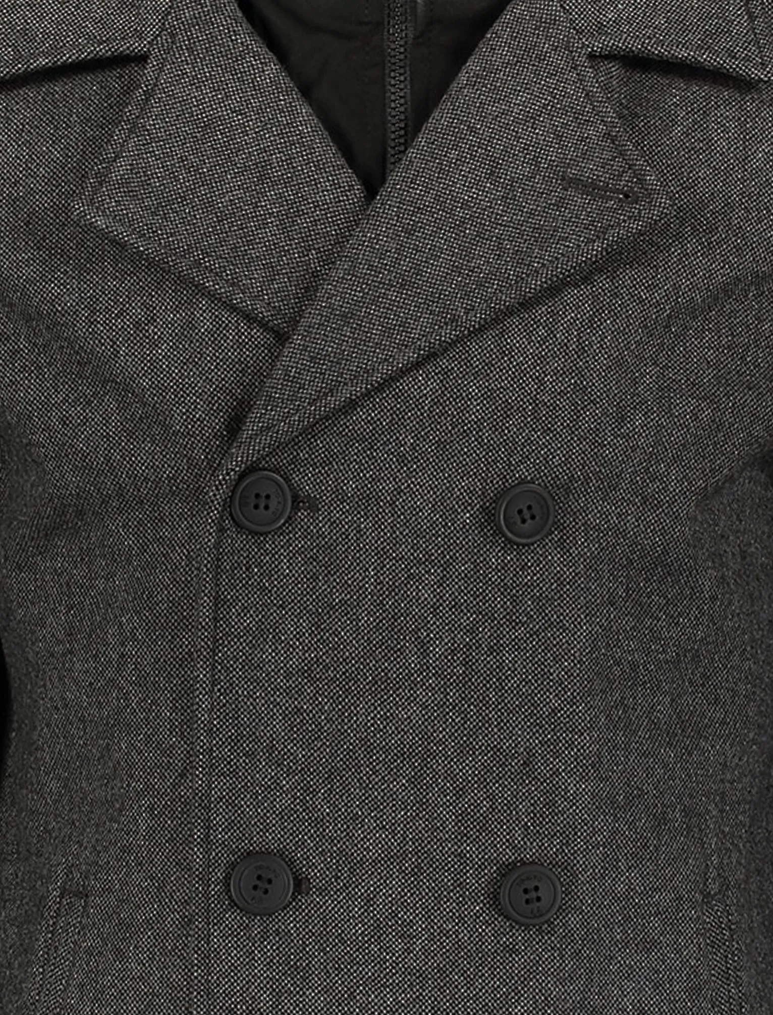 Duval Herringbone Double Breasted Pea Coat In Grey Oxford - Tokyo Laundry