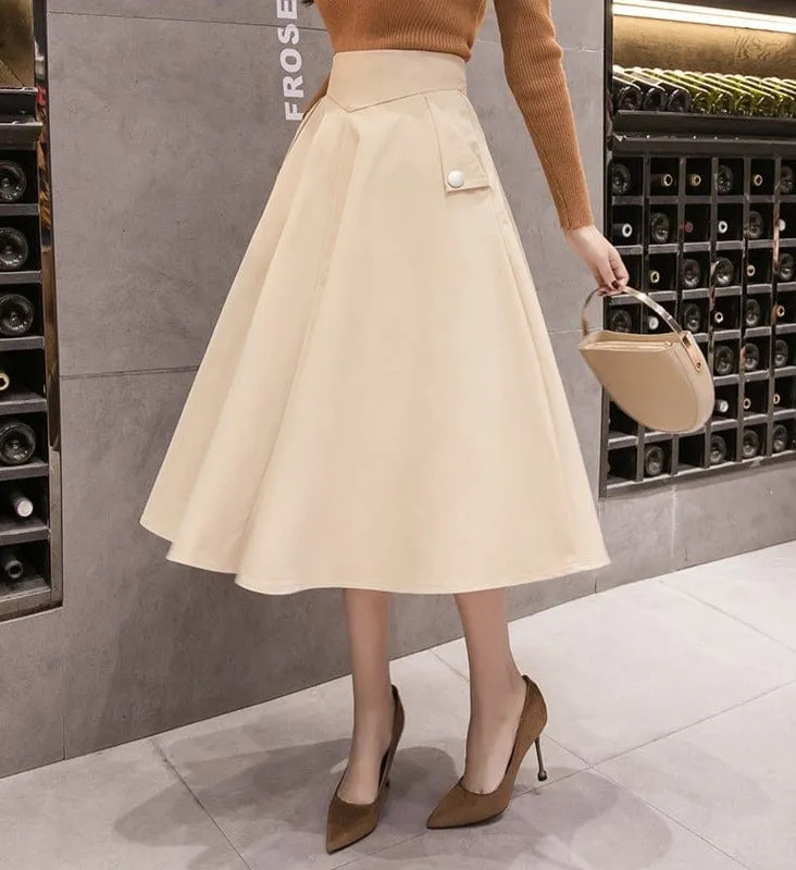 Elegant Swing Midi Skirt