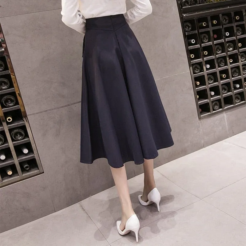 Elegant Swing Midi Skirt