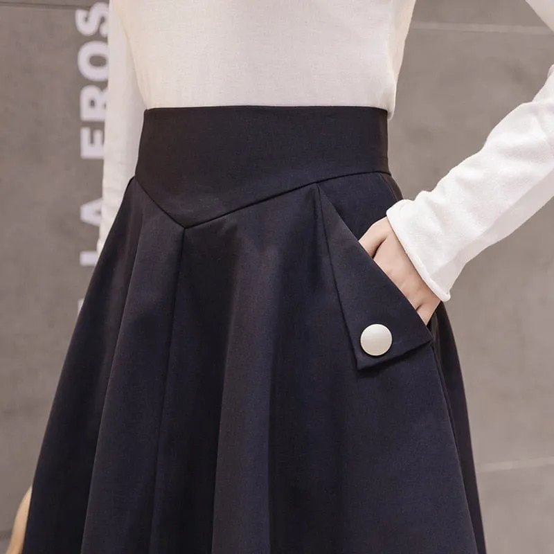 Elegant Swing Midi Skirt