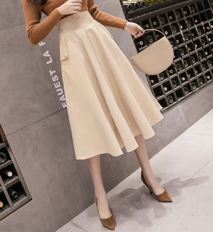 Elegant Swing Midi Skirt