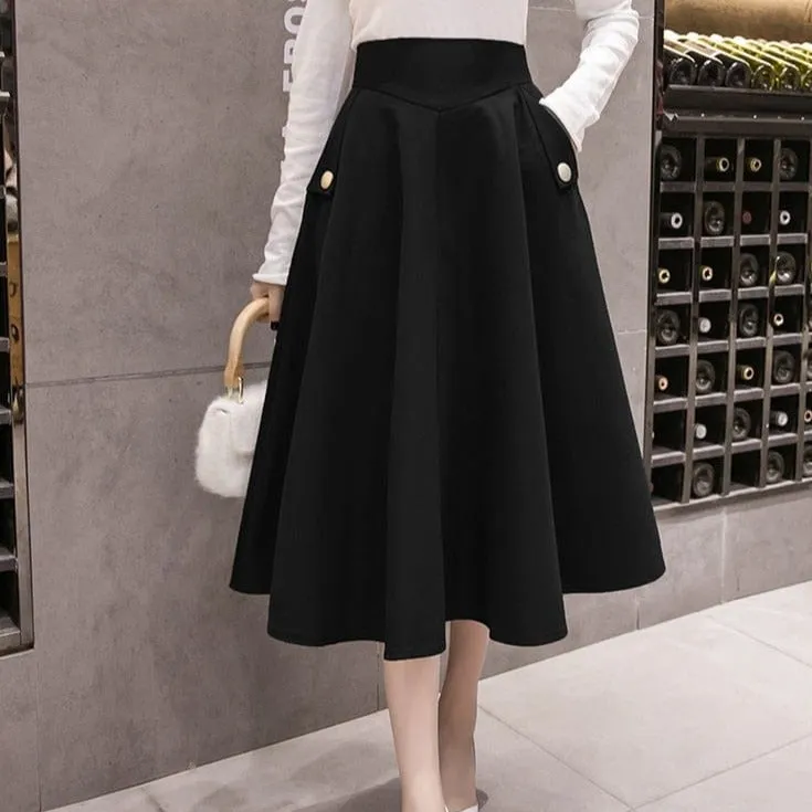 Elegant Swing Midi Skirt