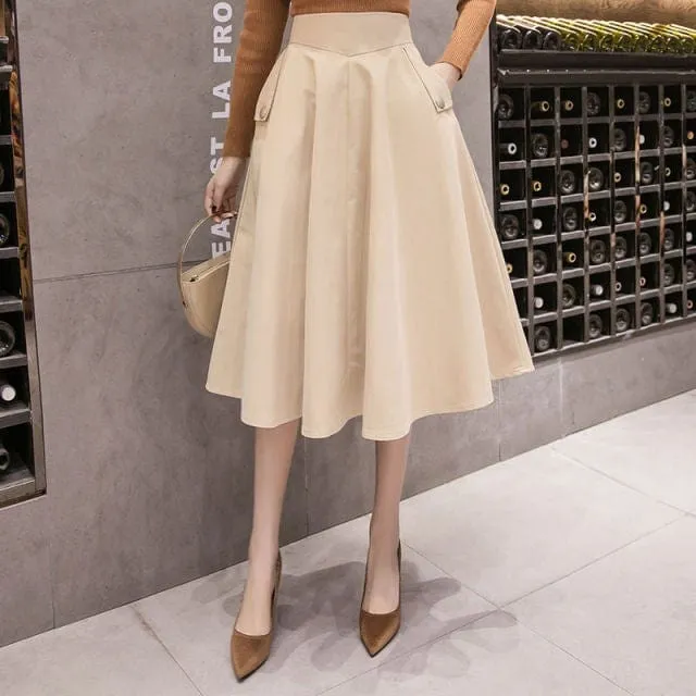 Elegant Swing Midi Skirt