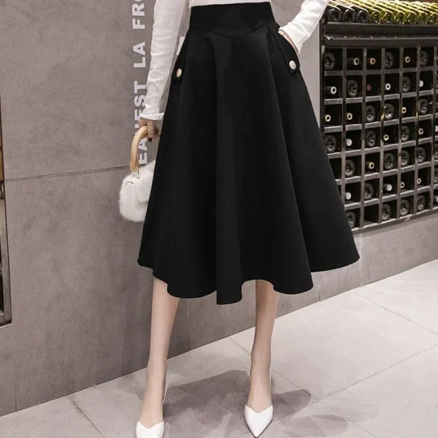 Elegant Swing Midi Skirt