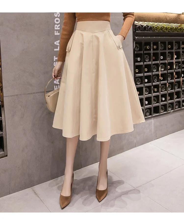Elegant Swing Midi Skirt