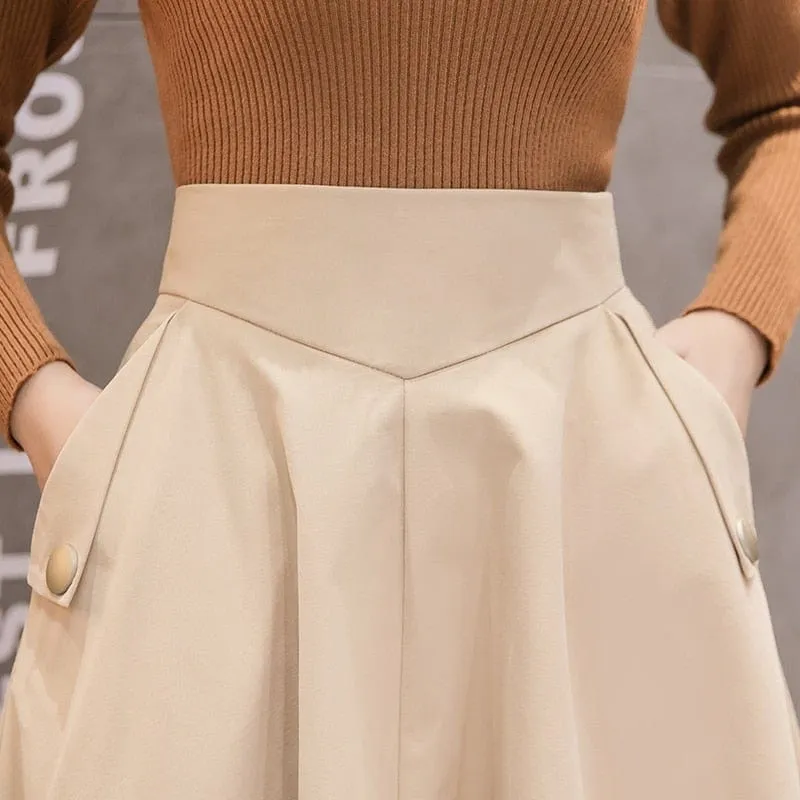 Elegant Swing Midi Skirt
