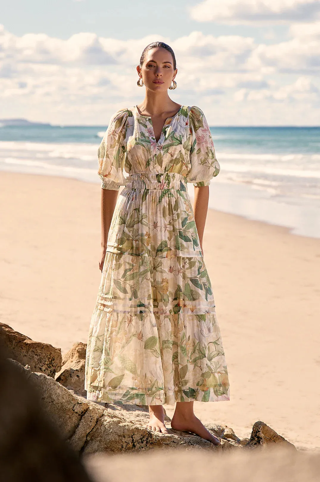 Eliana Adelaide Print 3/4 Sleeve Dress (Print)