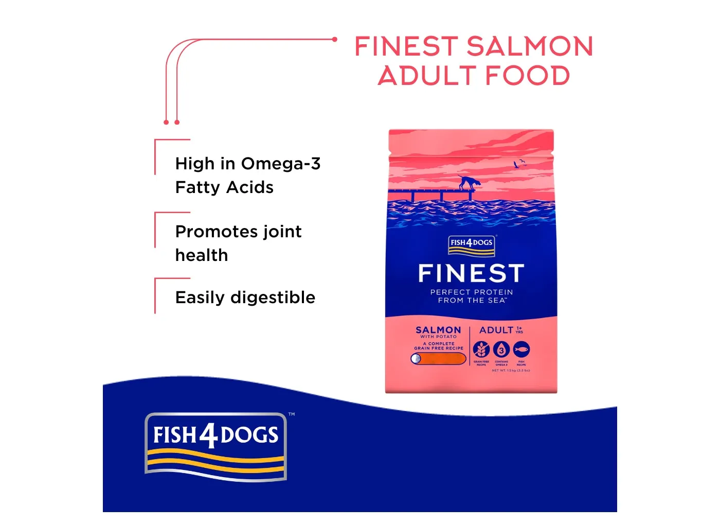 Fish4Dogs - Finest Adult Salmon and Potato (Large Kibble) - 1.5kg