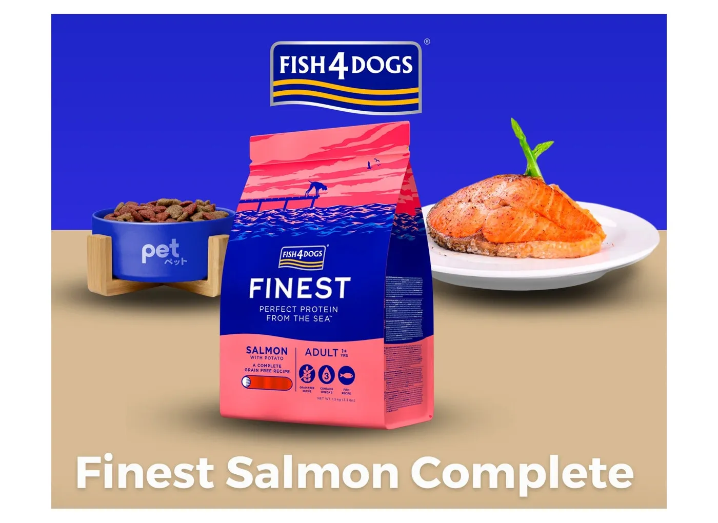 Fish4Dogs - Finest Adult Salmon and Potato (Small Kibble) - 1.5kg