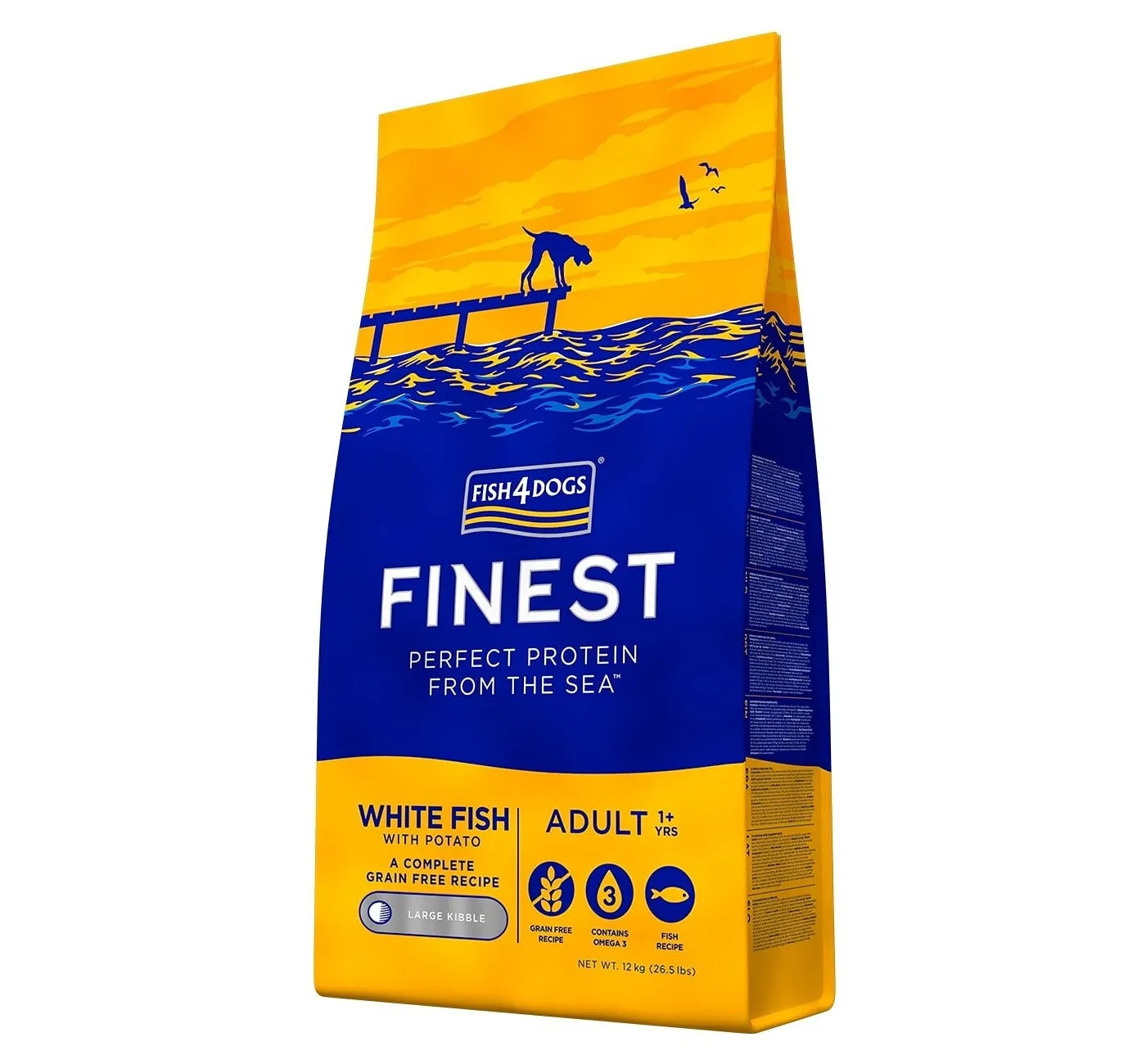 Fish4Dogs - Finest Adult White Fish & Potato (Large Kibble) - 1.5kg