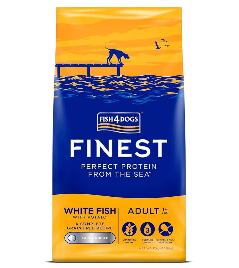 Fish4Dogs - Finest Adult White Fish & Potato (Large Kibble) - 1.5kg