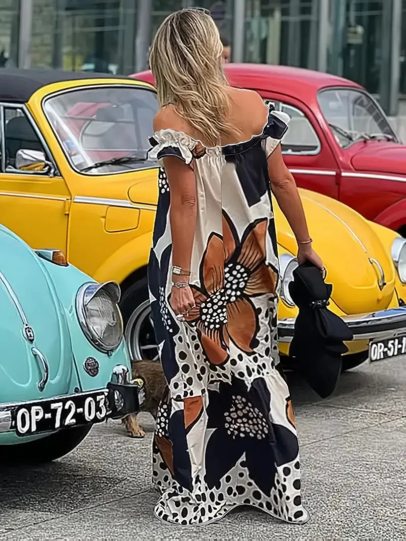 FLORAL PRINT OFF SHOULDER DRESS- PRE ORDER