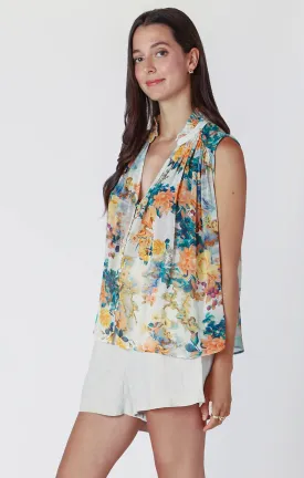 Floral V Neck Button Front Blouse 2523753 T