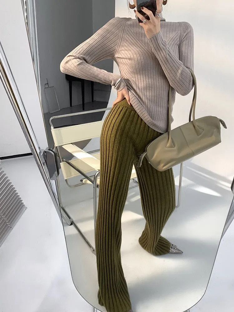Gabrielle Corrugated Knit Pants - 6 Colors