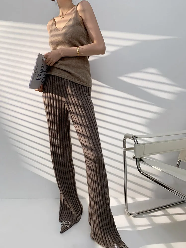 Gabrielle Corrugated Knit Pants - 6 Colors