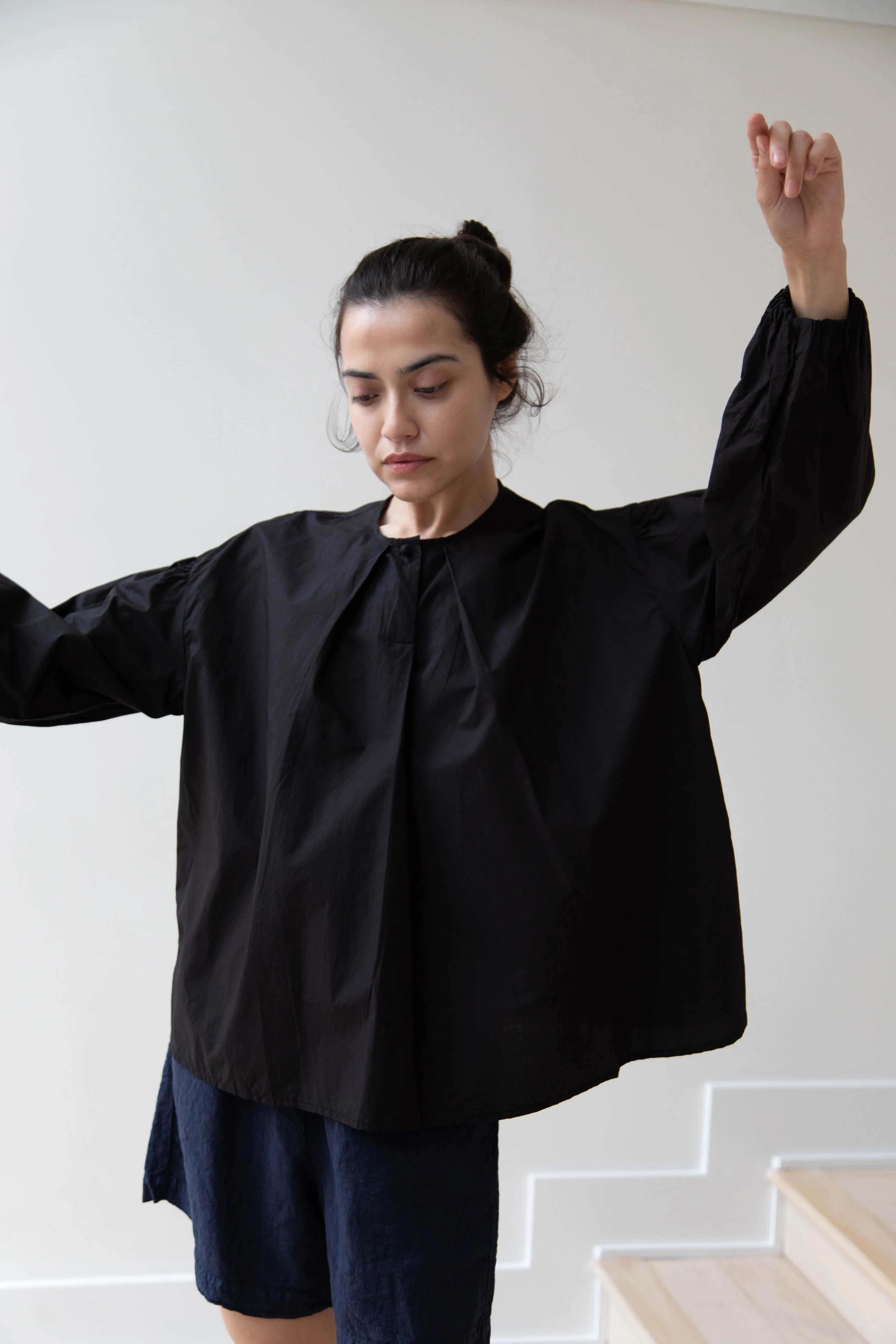 Gauze | Modernist Blouse in Black
