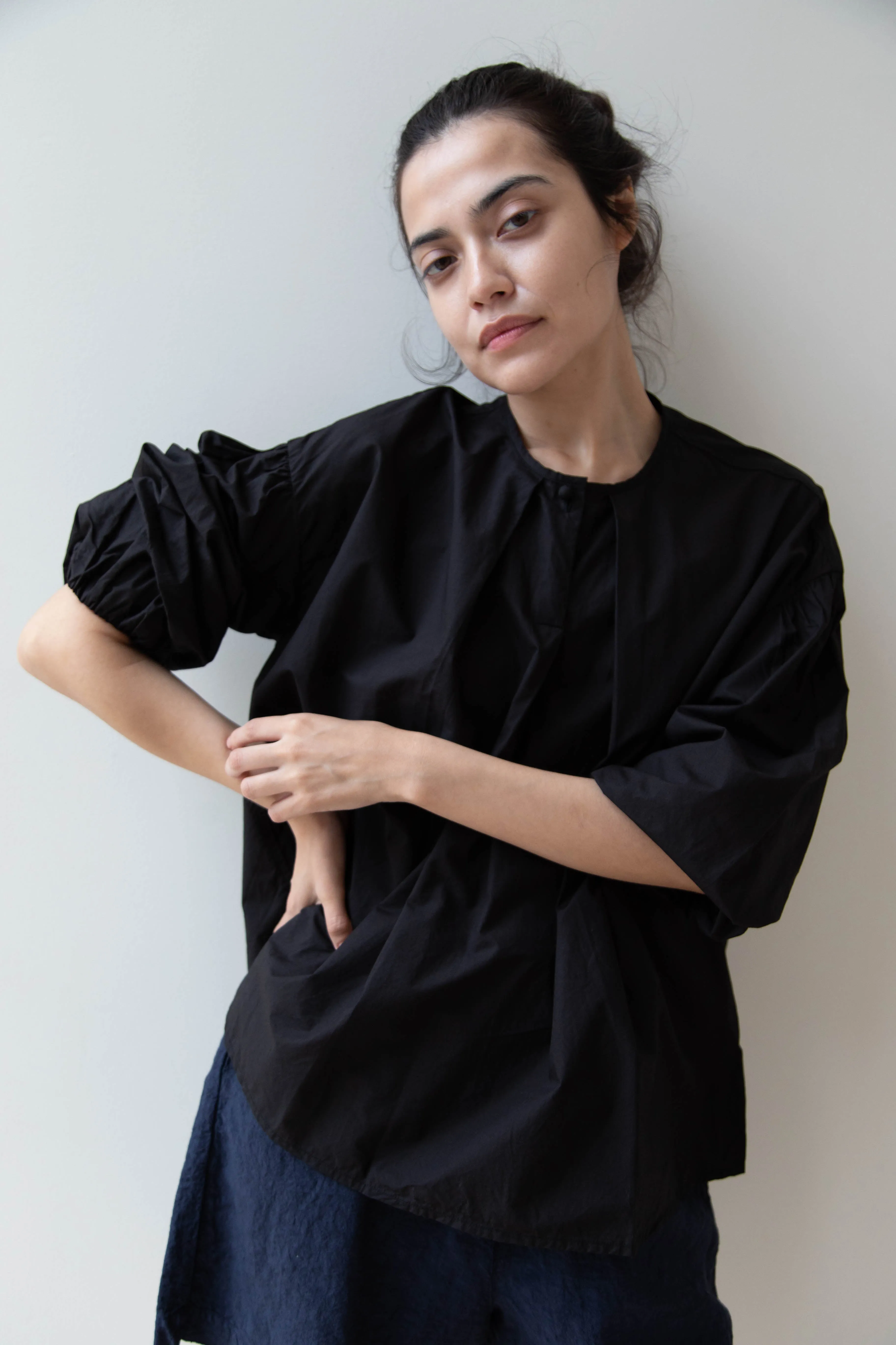 Gauze | Modernist Blouse in Black