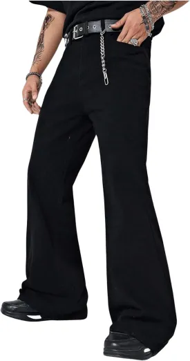 GORGLITTER Men's Bell Bottom Pants Slim Fit Flared Pants 70s Formal Dress Bootcut Trousers