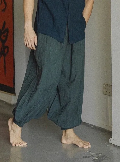 Hand-dyed Lantern Pants in Black