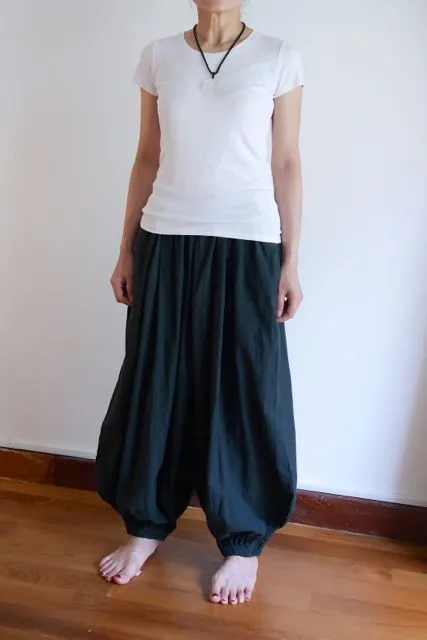 Hand-dyed Lantern Pants in Black