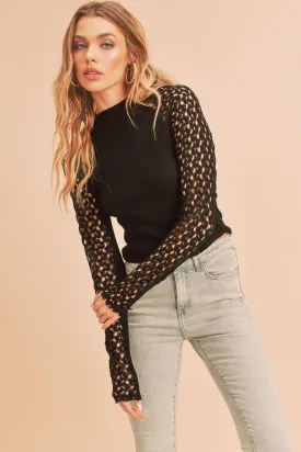 Lace Sleeve Top