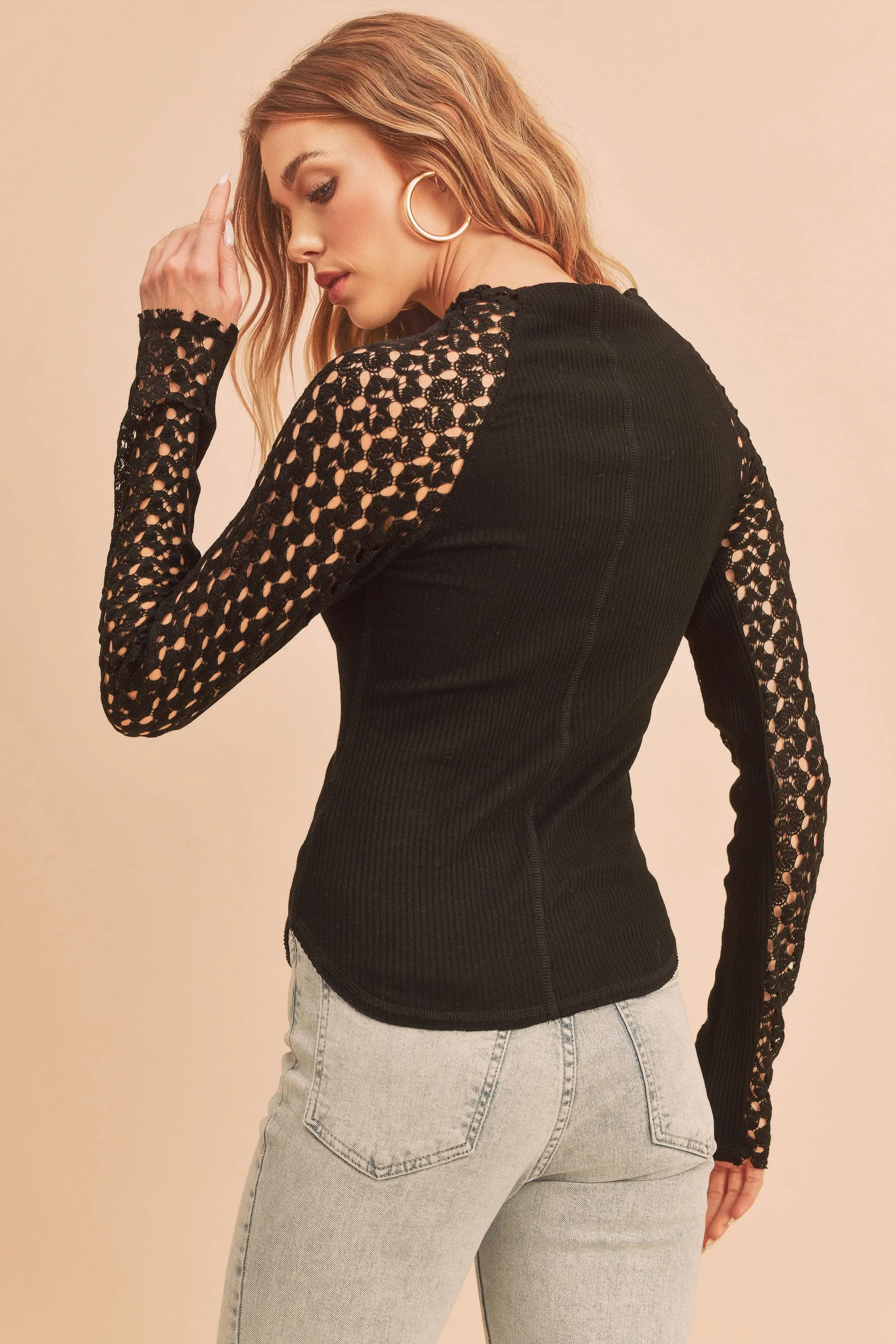 Lace Sleeve Top