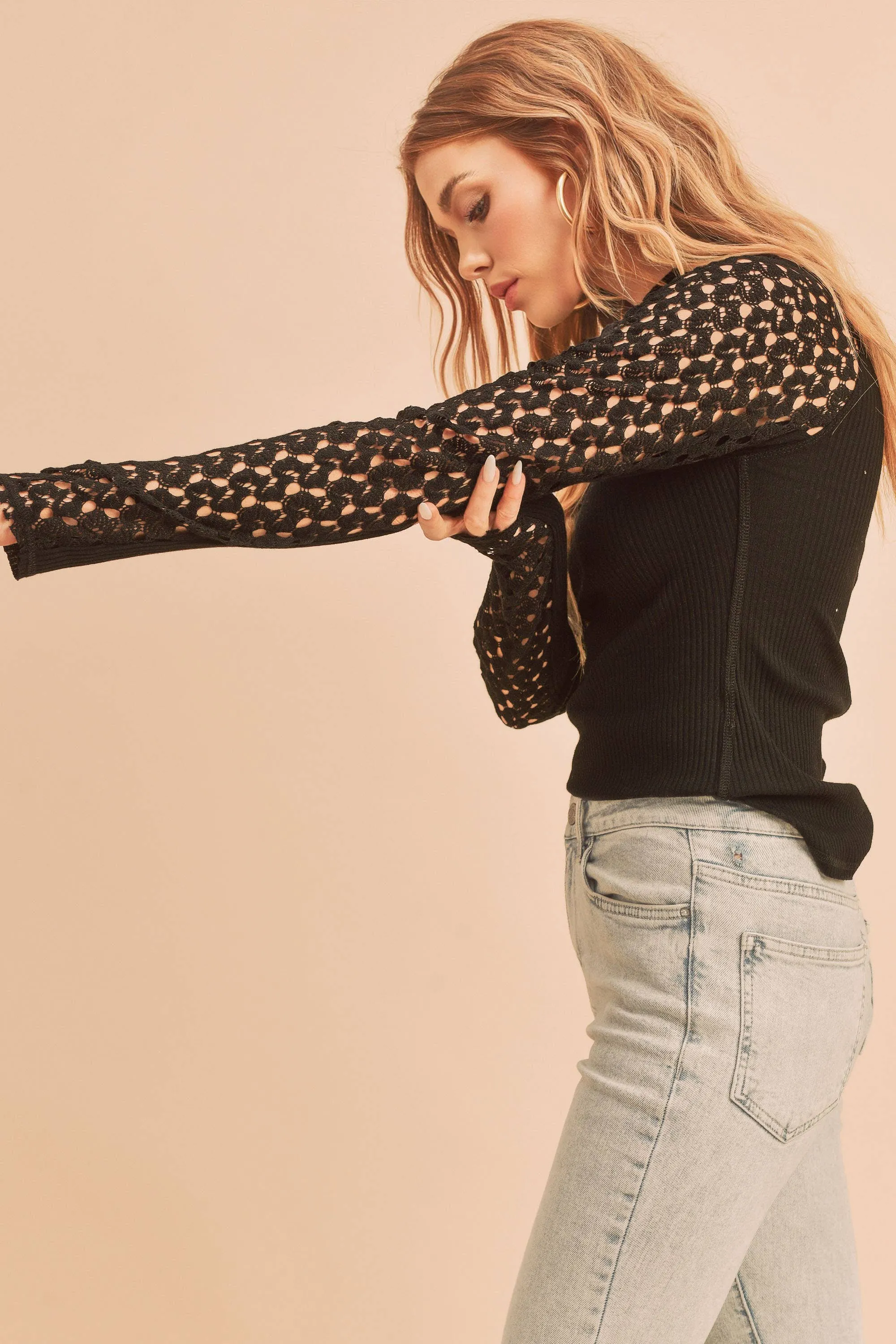 Lace Sleeve Top