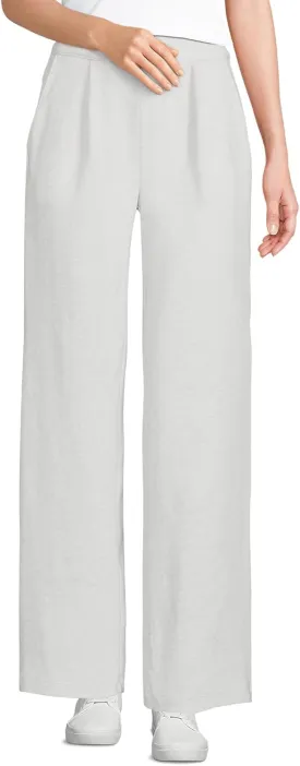 Lands' End Women's Knit High Rise Pleated Wide Leg Pants