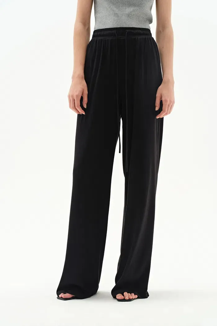 Lara Wide Leg Comfy Pants in Modal-Acetate Knit