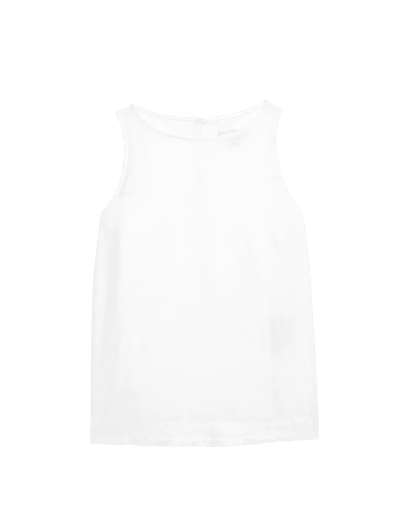 Linen Blend Sleeveless Blouse